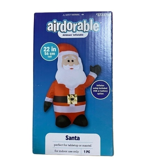 Airdorable Santa Inflatable 22” Battery Operated Indoors Christmas NEW Decor - Picture 2 of 4